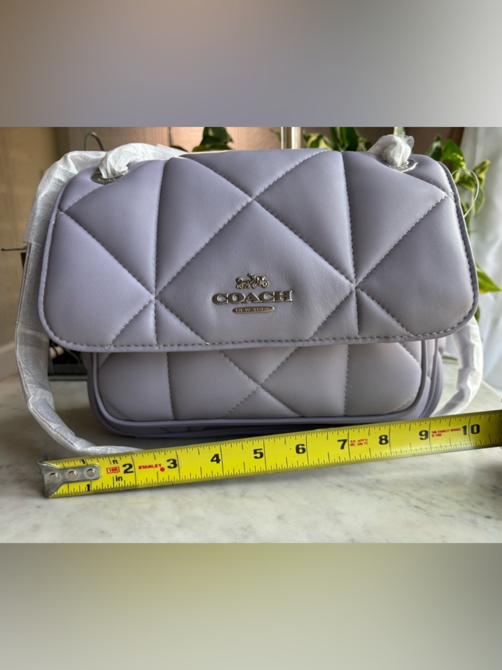 Coach Quilted Shoulder Bag in Lavender Purple with Silver Hardware - Picture 7 of 13